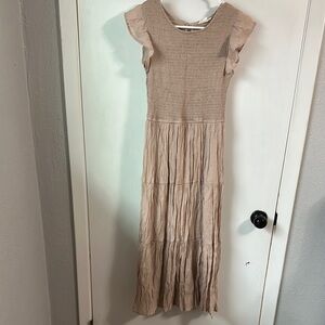 Elegant Beige Maxi Dress